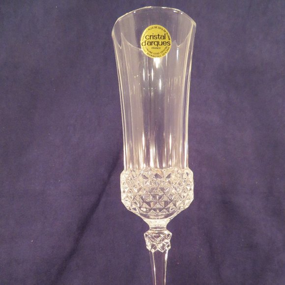 *Vintage* Set of 6 Cristal D'Arques Champagne Flute Lead Crystal Valencay (K407) - Picture 2 of 7